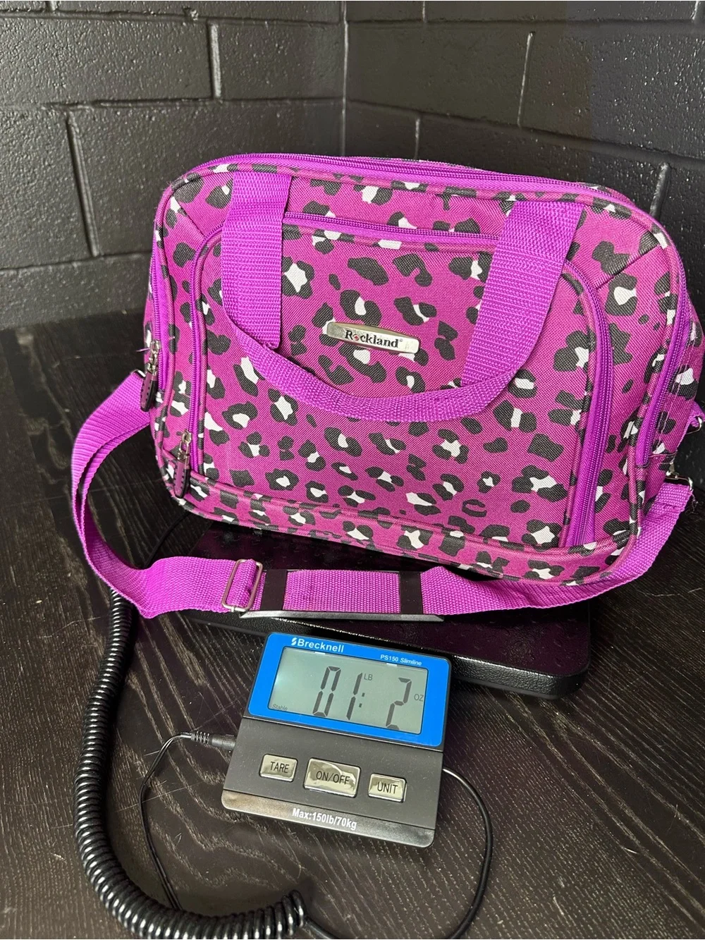 Rockland brand - Magenta Leopard Print Crossbody Bag